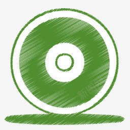 光盘绿色拉丝图标png_新图网 https://ixintu.com 光盘 图标 拉丝 绿色