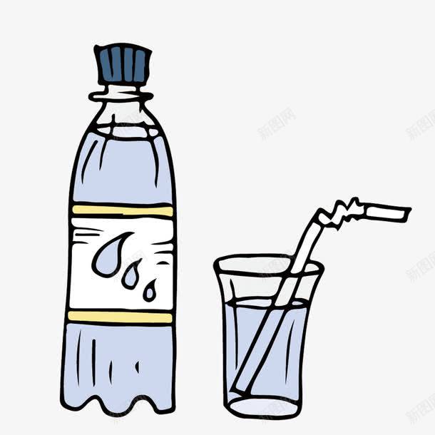 手绘矿泉水png免抠素材_新图网 https://ixintu.com 矢量素材 矿泉水 素材