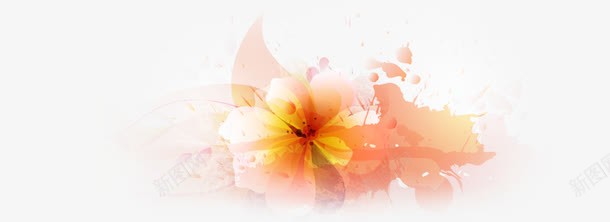 黄色半透明花朵海报png免抠素材_新图网 https://ixintu.com 海报 花朵 透明 黄色