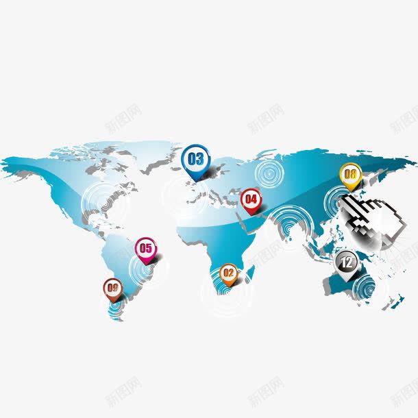 科技地球地图png免抠素材_新图网 https://ixintu.com ppt 地图 地球 地理位置 科技 蓝色