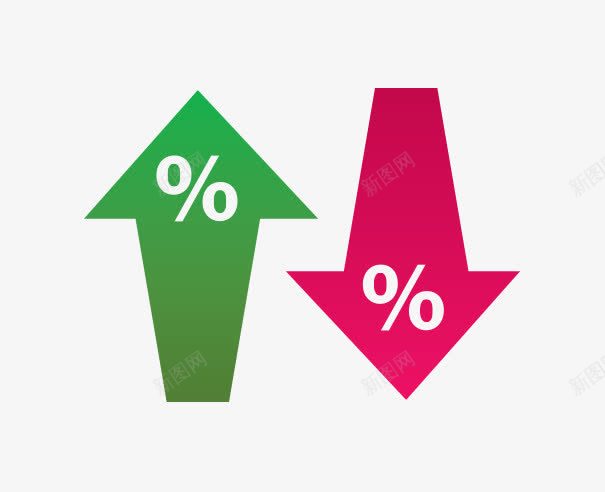 卡通升降图png免抠素材_新图网 https://ixintu.com 业绩 卡通 字符 红色 绿色 金融