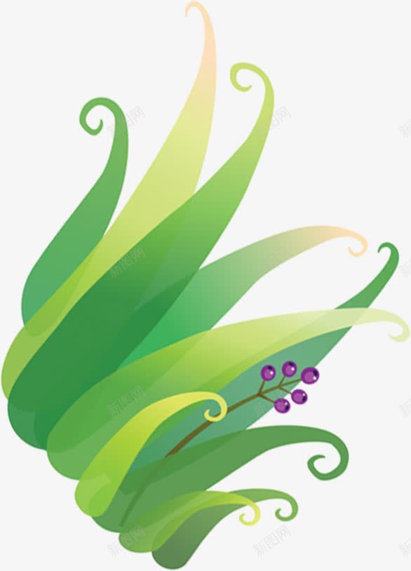 卡通绿草春天杂草装饰png免抠素材_新图网 https://ixintu.com 卡通 春天 杂草 绿草 装饰