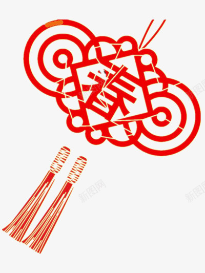 春字中国结png免抠素材_新图网 https://ixintu.com 春节 素材 红色