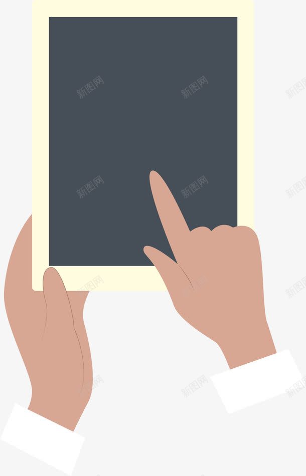 手绘玩电脑png免抠素材_新图网 https://ixintu.com 扁平化 手绘 玩电脑