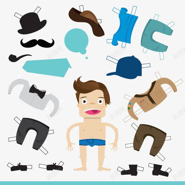 男孩服装png免抠素材_新图网 https://ixintu.com 卡通男孩 男性服装 衣服 裙子 裤子