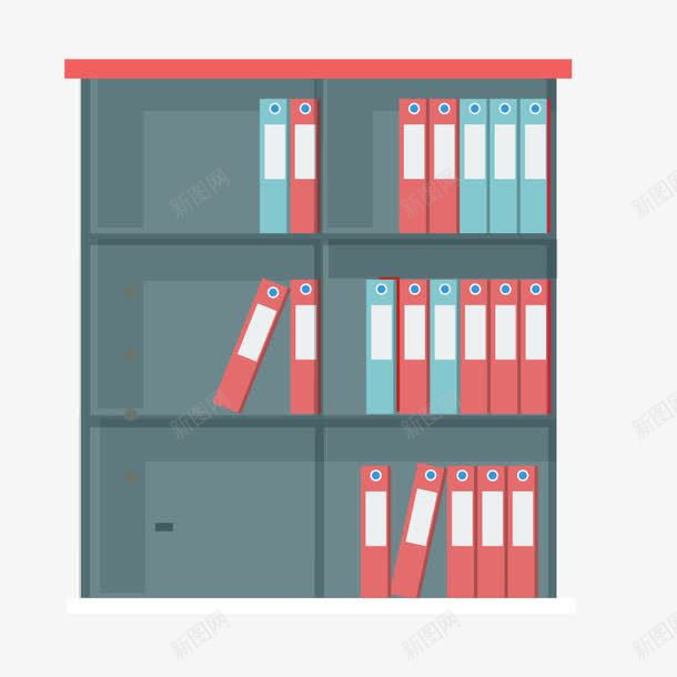 彩色图书书架矢量图ai免抠素材_新图网 https://ixintu.com 书架 图书 彩色 矢量图