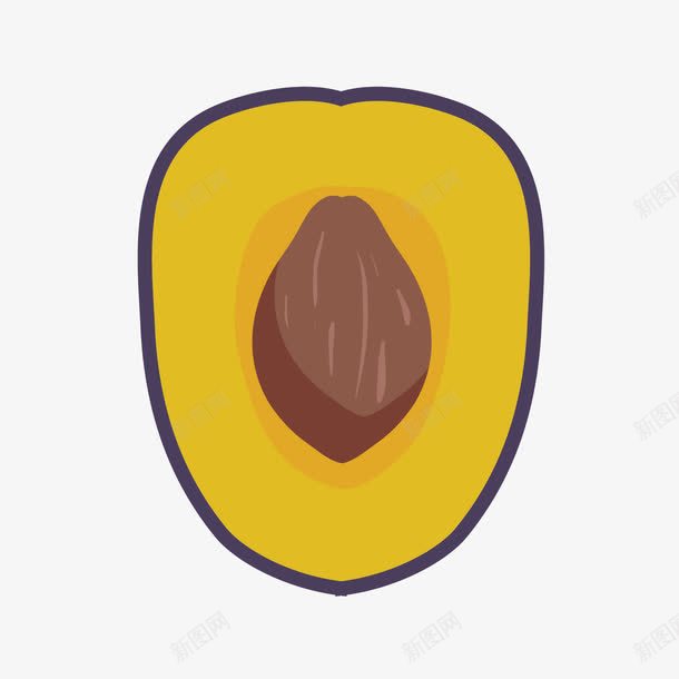 卡通黄桃桃核png免抠素材_新图网 https://ixintu.com 卡通 桃核 水果 食物 黄桃