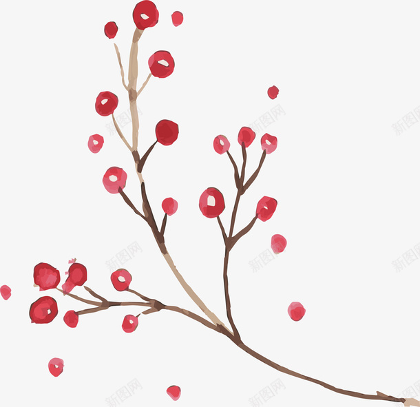 可爱水彩浆果植物矢量图ai免抠素材_新图网 https://ixintu.com 卡通 卡通手绘 可爱 圣诞节装饰 浆果 清新 矢量图案 绿植 矢量图