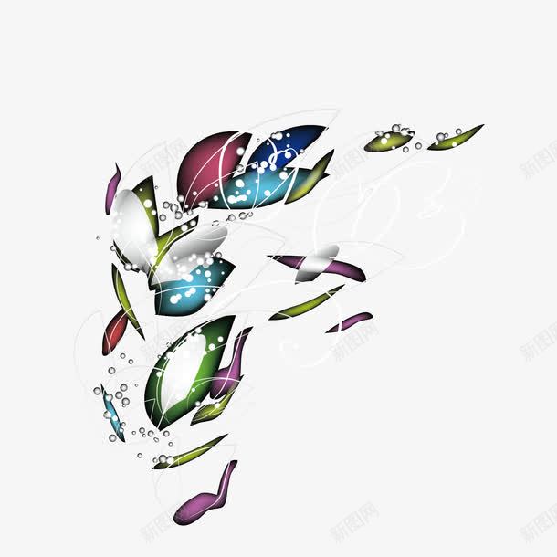 幻彩创意花纹背景png免抠素材_新图网 https://ixintu.com 炫幻花卉 炫彩树叶 炫彩炫酷花纹背景