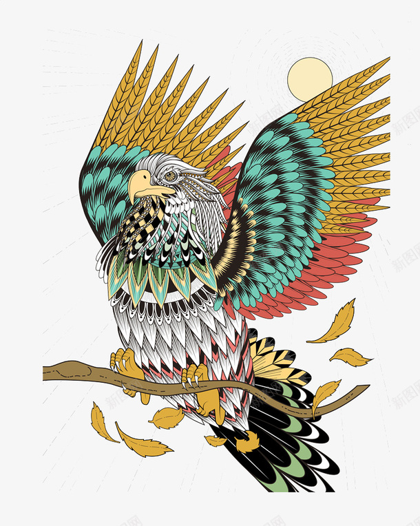 树枝老鹰png免抠素材_新图网 https://ixintu.com 卡通手绘 卡通风动物 树枝老鹰 水彩画 萌宠 装饰图案