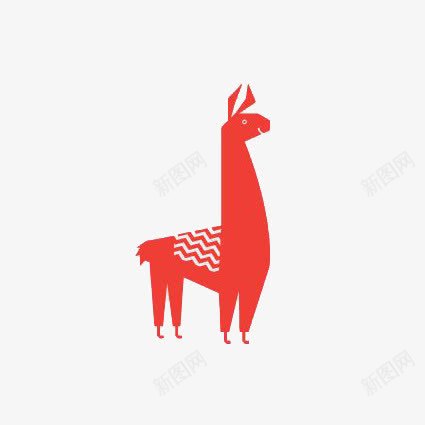 红色羊驼png免抠素材_新图网 https://ixintu.com 动物 手绘羊驼 羊驼免扣元素 羊驼插画 羊驼透明PNG