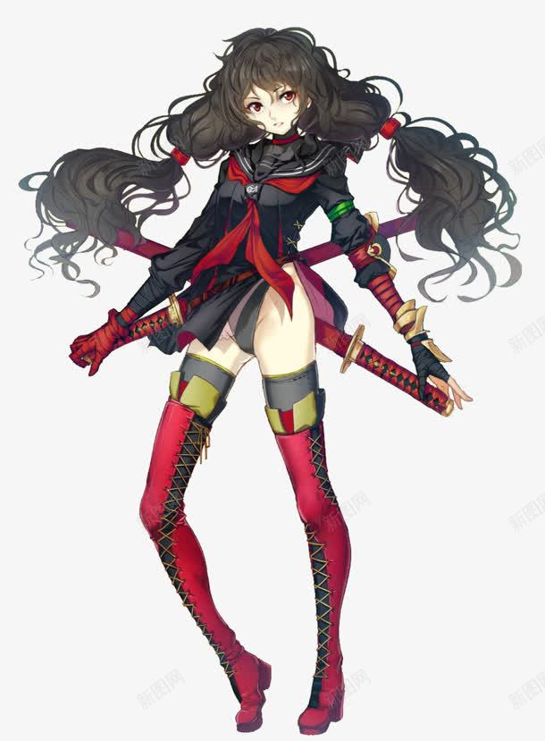 长发卷发的女巫手绘效果png免抠素材_新图网 https://ixintu.com 女巫 效果 长发