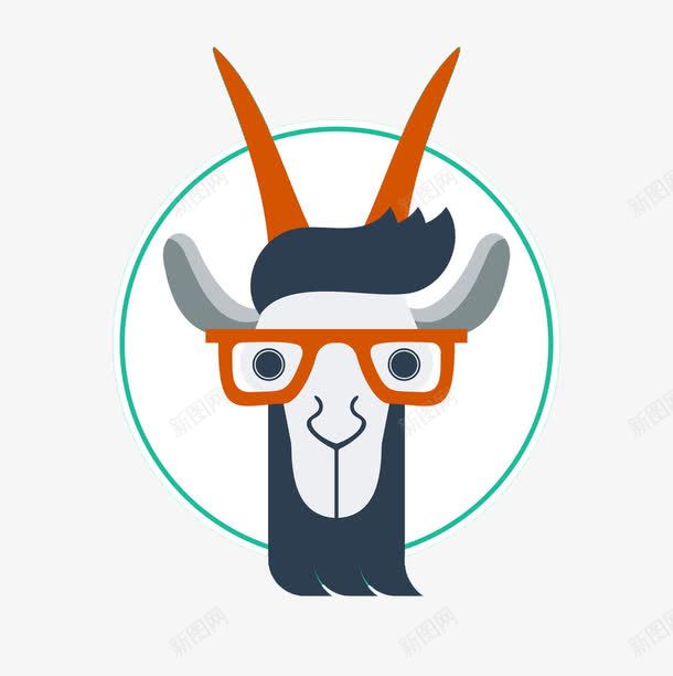 卡通戴眼镜的羊头png免抠素材_新图网 https://ixintu.com 卡通 戴眼镜 素材 羊头