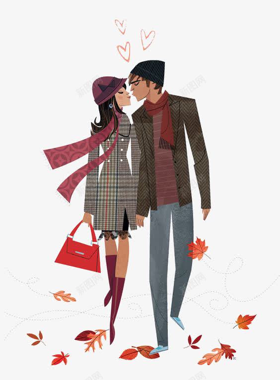 卡通情侣png免抠素材_新图网 https://ixintu.com 人物 卡通 恩爱 情侣 手绘 插画 秋冬
