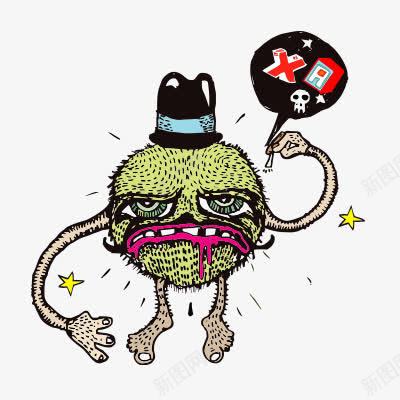 毛球怪物png免抠素材_新图网 https://ixintu.com 手绘卡通毛球