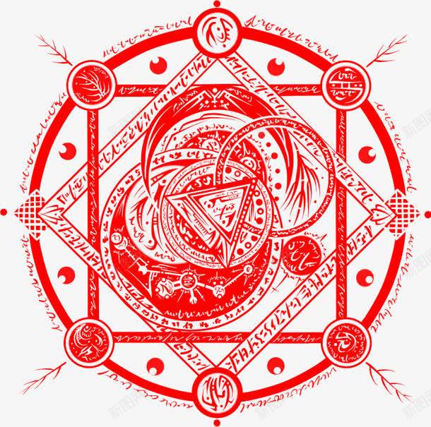 红色仪式魔法阵实心空心元素png免抠素材_新图网 https://ixintu.com 仪式 元素 实心 空心 红色 魔法