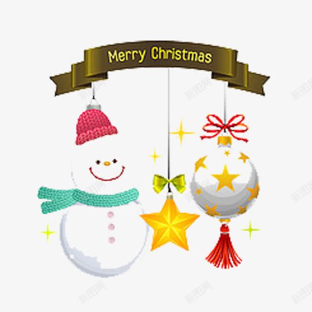 挂饰圣诞雪人png免抠素材_新图网 https://ixintu.com 圣诞 圣诞元素 圣诞节 雪人 雪花