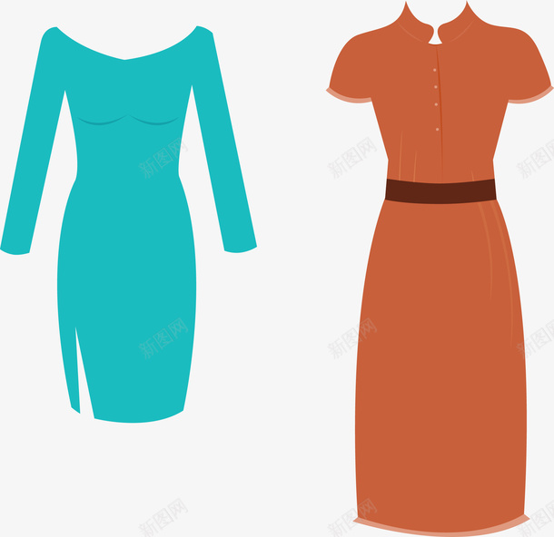 女士裙子矢量图ai免抠素材_新图网 https://ixintu.com 女士 服装 衣服 裙子 矢量图