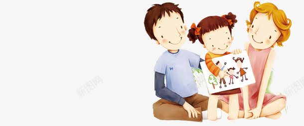 全家福png免抠素材_新图网 https://ixintu.com 全家福 卡通 女孩