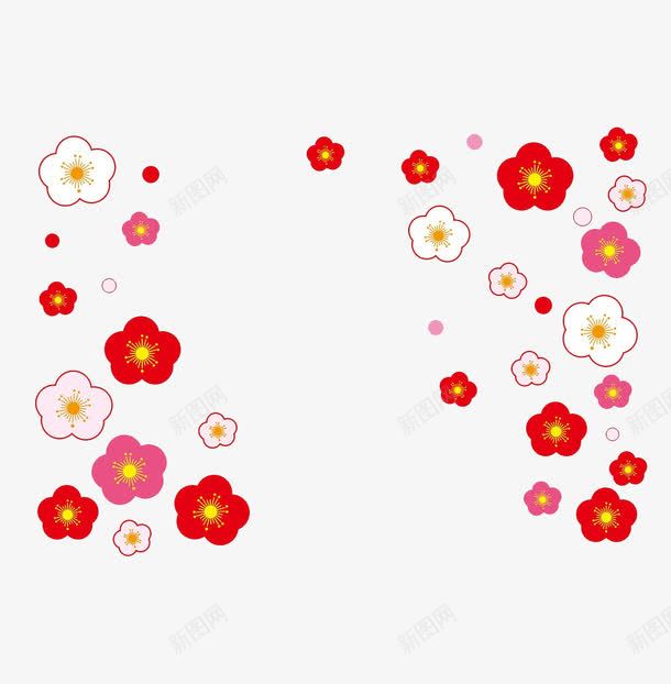 粉色白色红色小花漂浮png免抠素材_新图网 https://ixintu.com 小花 漂浮 白色 粉色 红色