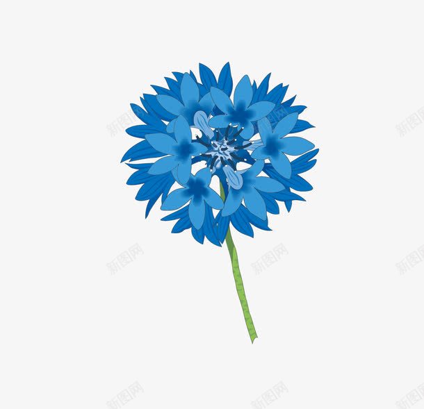 蓝色的花png免抠素材_新图网 https://ixintu.com 手绘 素雅 蓝色