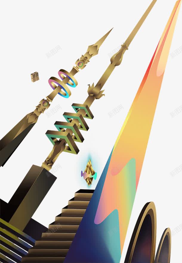 金色卡通武器游戏png免抠素材_新图网 https://ixintu.com 卡通 武器 游戏 金色