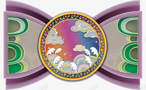 紫色复古图案png免抠素材_新图网 https://ixintu.com 图案 复古 紫色 群山
