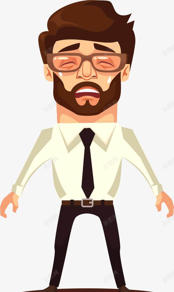 手绘生病的男子png免抠素材_新图网 https://ixintu.com 扁平化 手绘 生病的男子