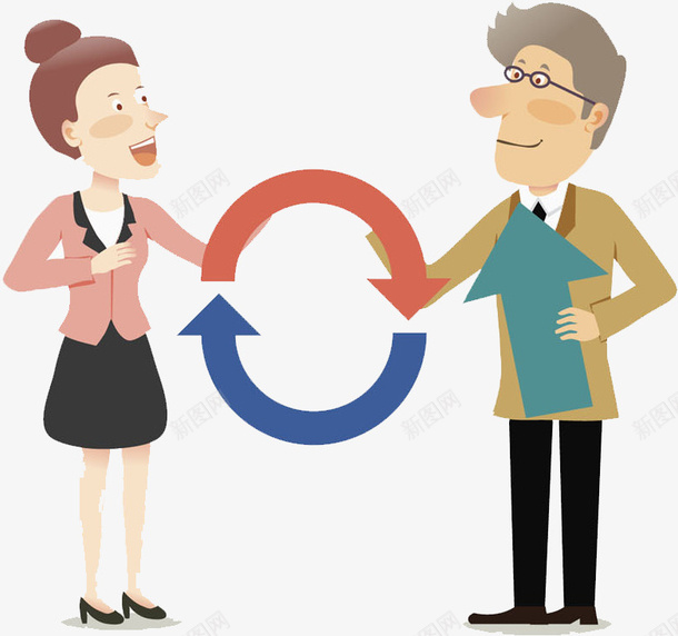 男人女人png免抠素材_新图网 https://ixintu.com 人物画 卡通手绘 水彩画 男人女人 肖像画 装饰图案