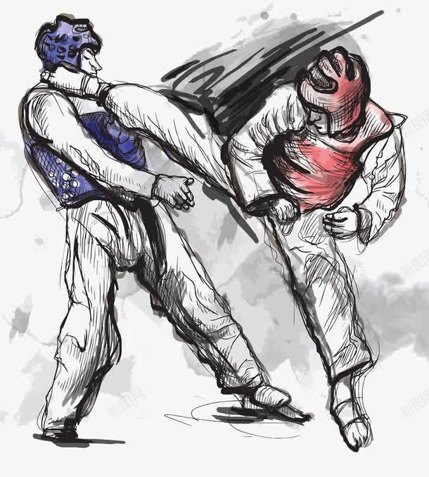 武术插图png免抠素材_新图网 https://ixintu.com 格斗 武术 运动