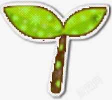 绿色卡通可爱树叶发芽png免抠素材_新图网 https://ixintu.com 卡通 发芽 可爱 树叶 绿色
