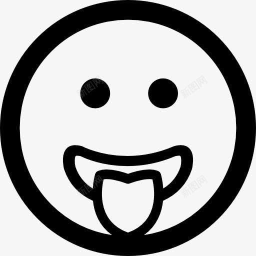 表情平方圆的脸用舌头从嘴里图标png_新图网 https://ixintu.com 嘴 平方 接口 脸 舌的表情 表情
