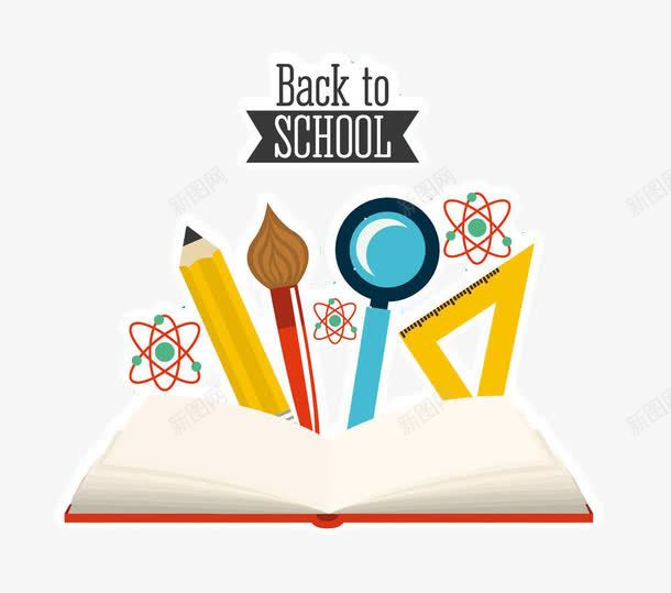 书本png免抠素材_新图网 https://ixintu.com 尺 幼儿学习 知识 笔 英文