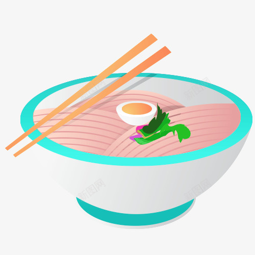 卡通面条psd免抠素材_新图网 https://ixintu.com 素材 美食 面条 食物