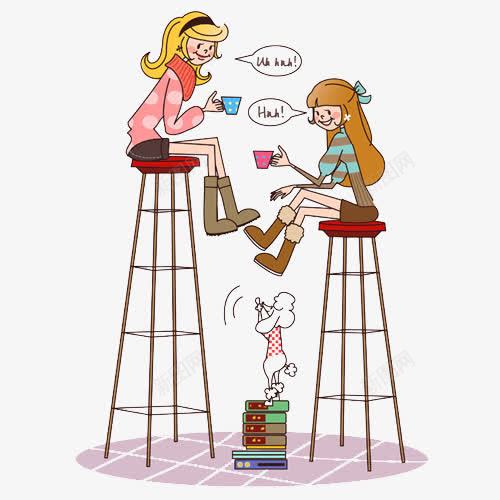坐着交谈的两个女孩png免抠素材_新图网 https://ixintu.com 两个女孩 交谈的女孩 坐着的女孩 坐着的小朋友 女孩