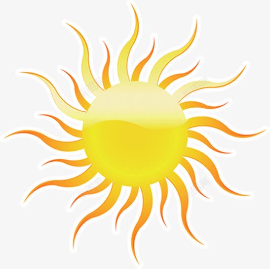 夏日卡通手绘黄色太阳png免抠素材_新图网 https://ixintu.com 卡通 夏日 太阳 黄色