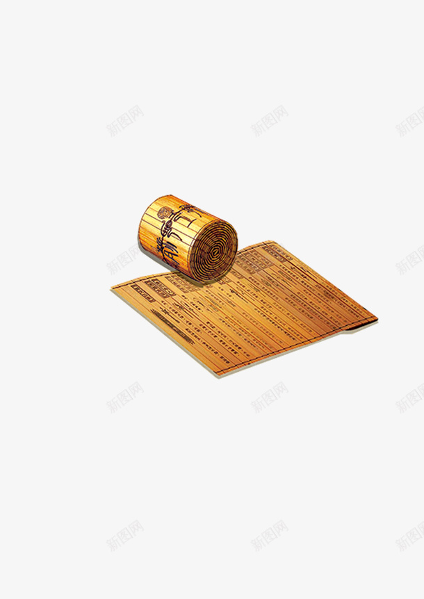 黄色的竹简png免抠素材_新图网 https://ixintu.com PNG素材 文字 竹简 黄色