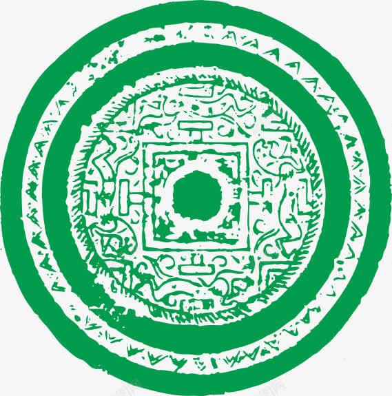 古典背景装饰png免抠素材_新图网 https://ixintu.com 圆形 绿色 装饰背景 铜钱