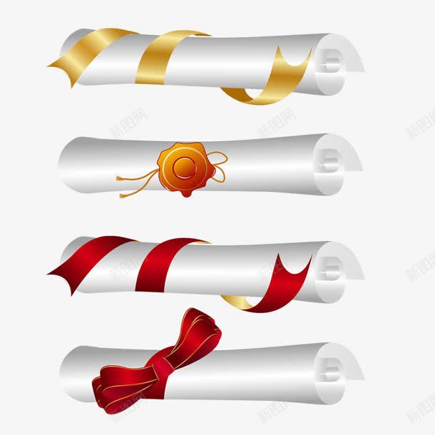 丝带奖状证书png免抠素材_新图网 https://ixintu.com 丝带 奖状证书 毕业