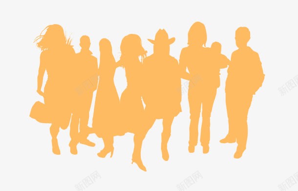 人物剪影装饰图标png_新图网 https://ixintu.com 人 人物 剪影 素材 装饰背景
