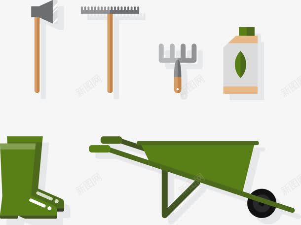家用工具png免抠素材_新图网 https://ixintu.com 推车 耙子