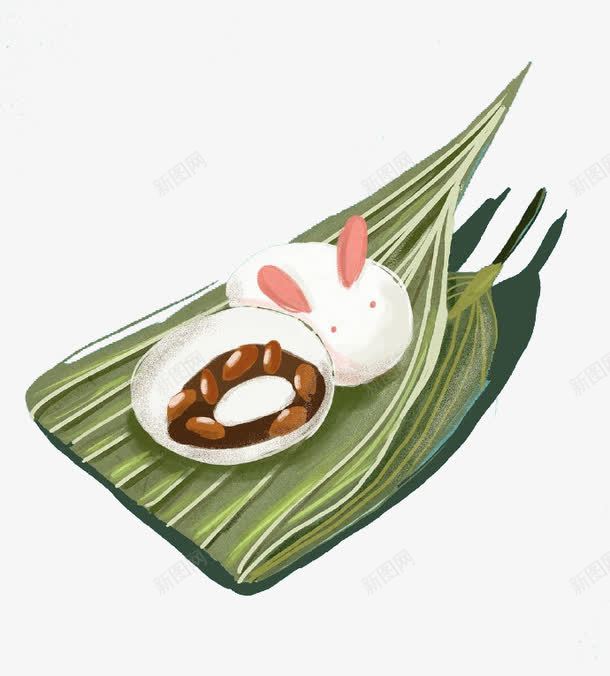 卡通粽叶饭团png免抠素材_新图网 https://ixintu.com 粽叶 纳豆 美食 饭团 饭馆
