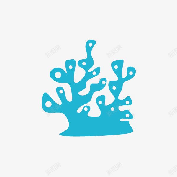 蓝色海洋水草png免抠素材_新图网 https://ixintu.com 植物 水草 海洋 珊瑚 蓝色水草