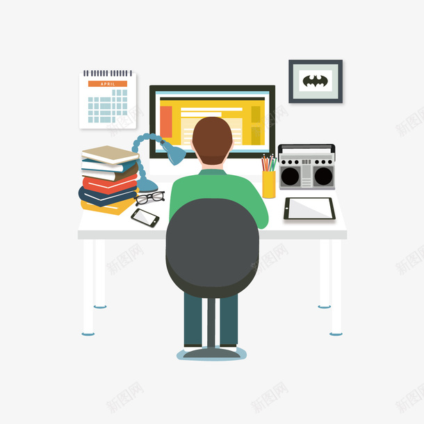 办公的人矢量图ai免抠素材_新图网 https://ixintu.com 书 人 办公 电脑 矢量图