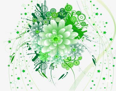 绿色大花欧式花纹png免抠素材_新图网 https://ixintu.com 欧式 绿色 花纹
