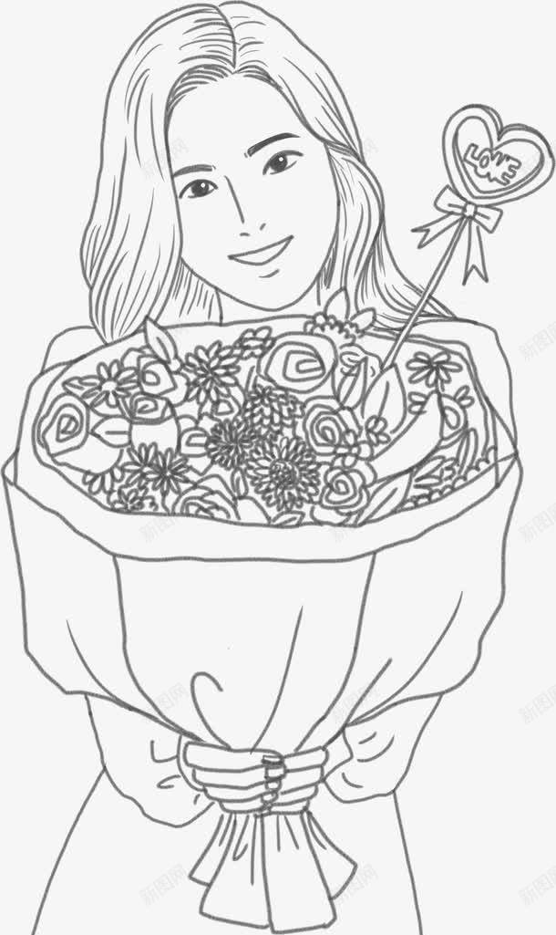 手绘黑色艺术礼物节日人物png免抠素材_新图网 https://ixintu.com 人物 礼物 艺术 节日 黑色