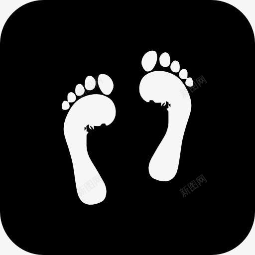 脚印图标png_新图网 https://ixintu.com 平方 形状 按钮 版画 赤脚 足迹