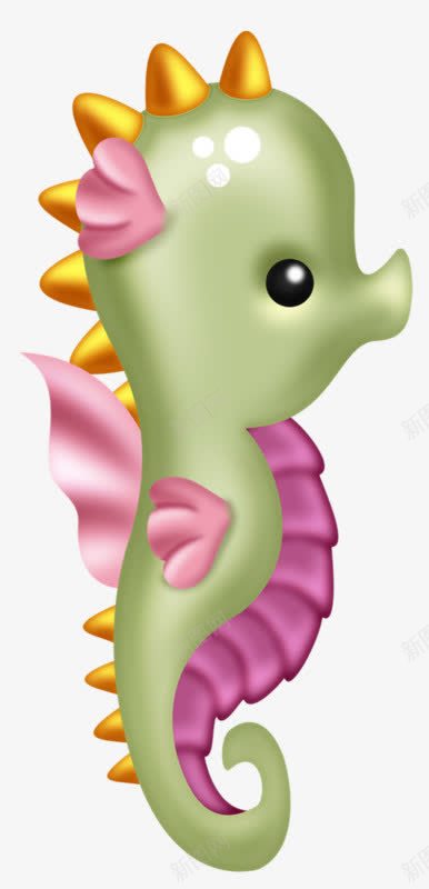 卡通可爱海马png免抠素材_新图网 https://ixintu.com 可爱 海洋 海马 生物