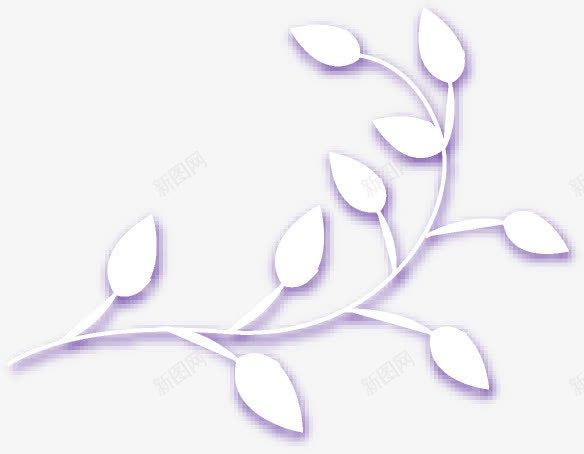 白色叶子插画背景png免抠素材_新图网 https://ixintu.com 叶子 插画 白色 背景