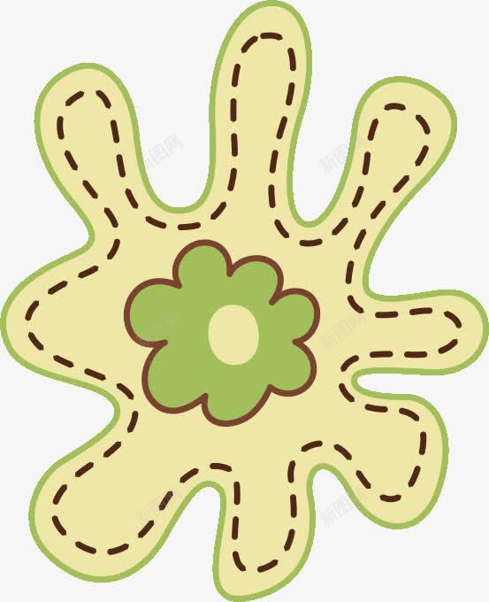 手绘花朵png免抠素材_新图网 https://ixintu.com 植物 线条 花朵 虚线